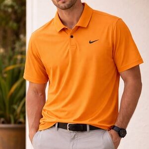 Nike Men’s Orange Performance Polo Shirt size L